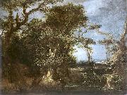 Michael Willmann Landscape with St. John. Germany oil painting artist
